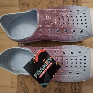 Skechers Youth Pink and Blue Foamies Shoes
